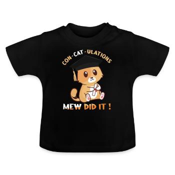 Cute Cat Diplômé Graduation 2023 - T-shirt bio col rond Bébé - noir - Devant