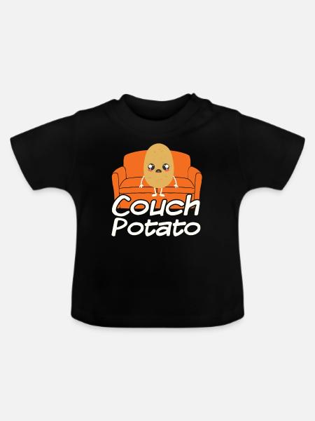 Couch Potato - Baby Bio-T-Shirt mit Rundhals - Schwarz