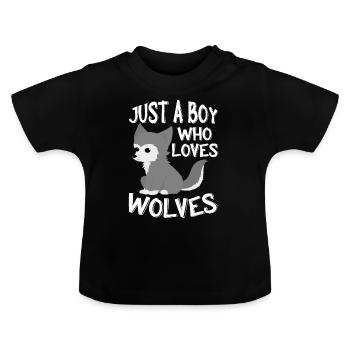 Juste un garçon qui aime les loups-garous loup-garou - T-shirt bio col rond Bébé - noir - Devant