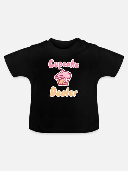 Cupcake-Händler - Baby Bio-T-Shirt mit Rundhals - Schwarz