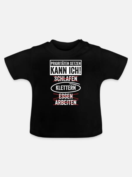 Bergsteigen Bouldern Klettern Kletterer - Baby Bio-T-Shirt mit Rundhals - Schwarz