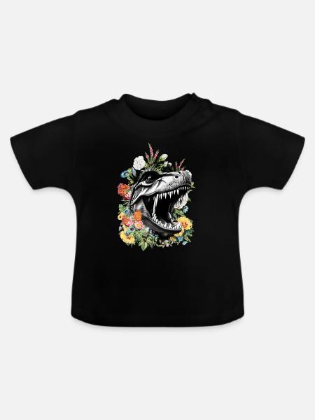 T Rex - Baby Bio-T-Shirt mit Rundhals - Schwarz