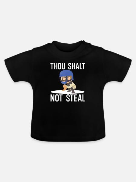Du sollst nicht stehlen - Baby Bio-T-Shirt mit Rundhals - Schwarz