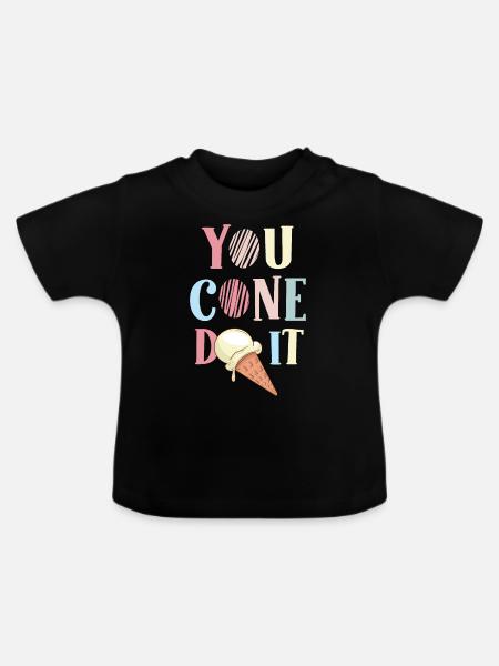 You Cone Do It - Baby Bio-T-Shirt mit Rundhals - Schwarz