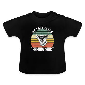 Highland Cow Hochlandkuh - Baby Bio-T-Shirt mit Rundhals - Schwarz - Vorne