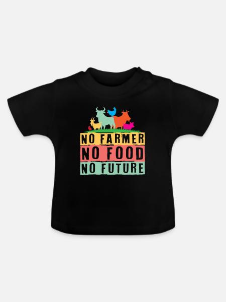 Landwirtschaft - Baby Bio-T-Shirt mit Rundhals - Schwarz