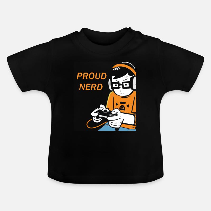Gaming Nerd Spruch Lustig - Baby Bio-T-Shirt mit Rundhals - Schwarz