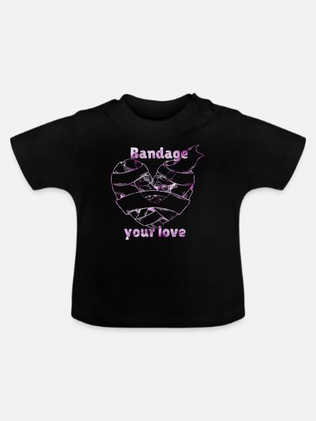 Verbinde deine Liebe - Baby Bio-T-Shirt mit Rundhals - Schwarz