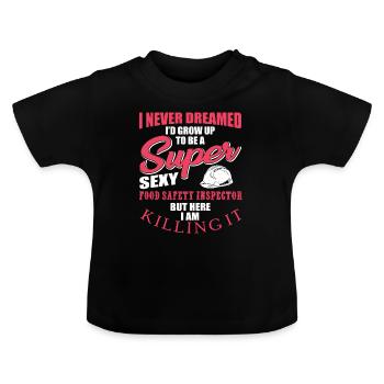 Food Safety Inspector - Baby Organic T-Shirt with Round Neck - black - Front