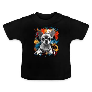 Chihuahua - Baby Bio-T-Shirt mit Rundhals - Schwarz - Vorne