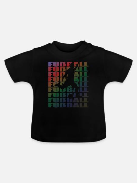 Fußballzubehör Geschenkidee Fußballfan - Baby Bio-T-Shirt mit Rundhals - Schwarz