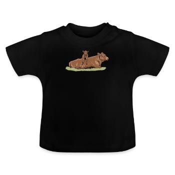 Viande bovine du Limousin I France Elevage bovin pour - T-shirt bio col rond Bébé - noir - Devant
