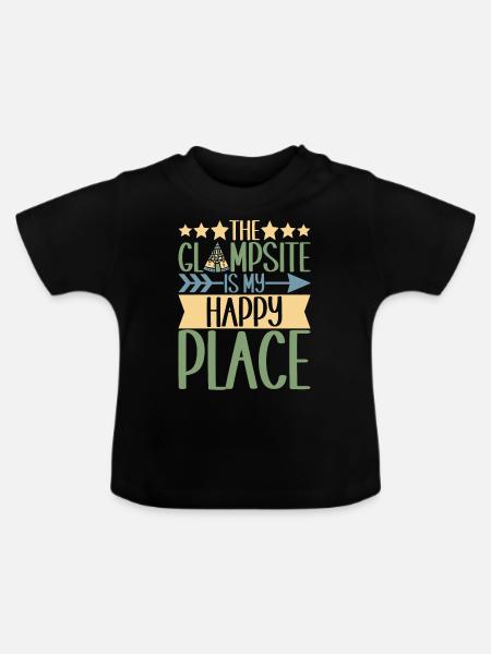 Glamping Glamper - Baby Bio-T-Shirt mit Rundhals - Schwarz