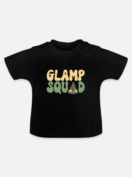 Glamping Glamper - Baby Bio-T-Shirt mit Rundhals - Schwarz