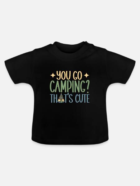 Glamping Glamper - Baby Bio-T-Shirt mit Rundhals - Schwarz