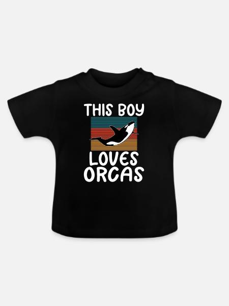 Orca Wal Geschenke - Baby Bio-T-Shirt mit Rundhals - Schwarz