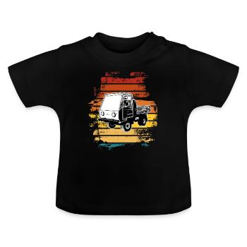 Multicar M25 Multicar Nouveaux camions Multricar - T-shirt bio col rond Bébé - noir - Devant