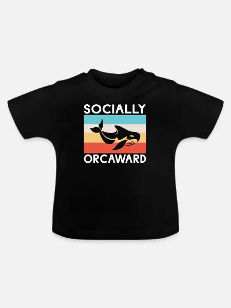 Orca Wal Geschenke - Baby Bio-T-Shirt mit Rundhals - Schwarz