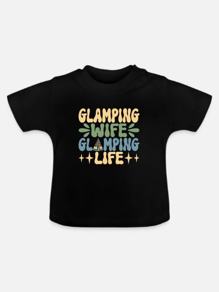 Glamping Glamper - Baby Bio-T-Shirt mit Rundhals - Schwarz