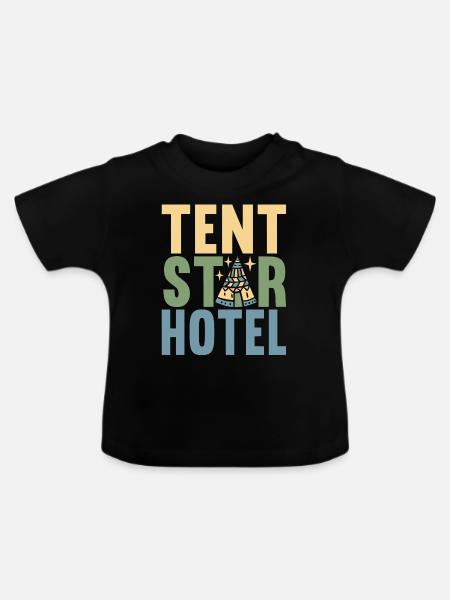 Glamping Glamper - Baby Bio-T-Shirt mit Rundhals - Schwarz