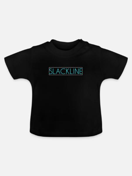 Slackline Schriftzug - Baby Bio-T-Shirt mit Rundhals - Schwarz