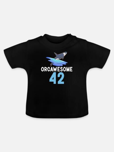 Orca Wal Geschenke - Baby Bio-T-Shirt mit Rundhals - Schwarz