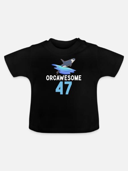 Orca Wal Geschenke - Baby Bio-T-Shirt mit Rundhals - Schwarz