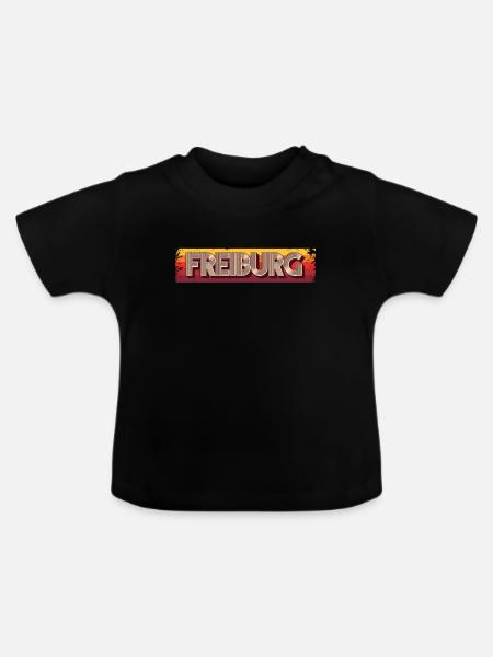 Freiburgerin Freiburger Freiburg - Baby Bio-T-Shirt mit Rundhals - Schwarz