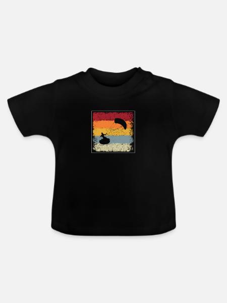Kite surfen Retro - Baby Bio-T-Shirt mit Rundhals - Schwarz