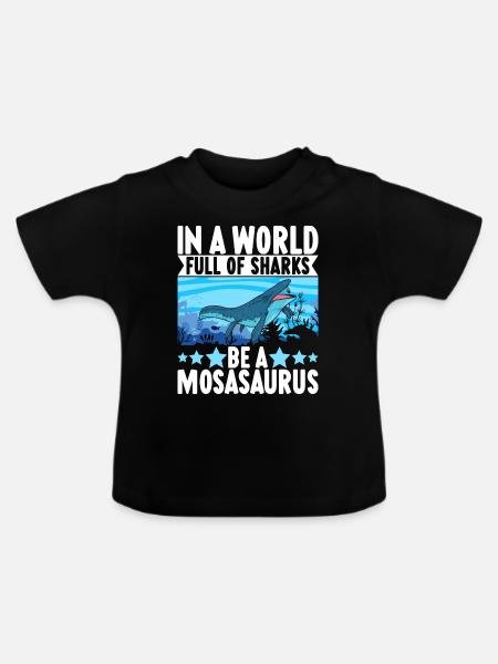 Mosasaurus Dinosaurier - Baby Bio-T-Shirt mit Rundhals - Schwarz