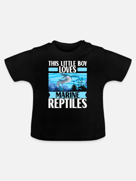 Mosasaurus Dinosaurier - Baby Bio-T-Shirt mit Rundhals - Schwarz