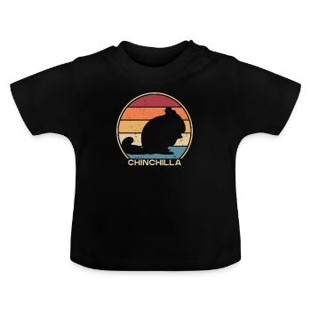 Retro Kurzschwanz Langschwanz Langhaar Züchter - Baby Bio-T-Shirt mit Rundhals - Schwarz - Vorne