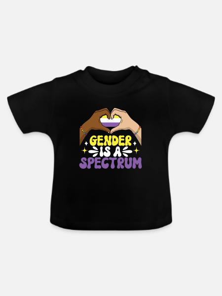 Non Binary Pride Genderqueer - Baby Bio-T-Shirt mit Rundhals - Schwarz