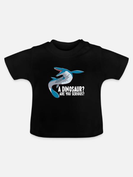 Mosasaurus Dinosaurier - Baby Bio-T-Shirt mit Rundhals - Schwarz