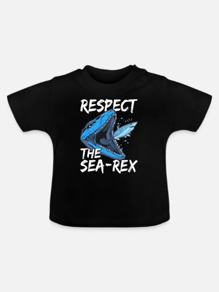 Mosasaurus Dinosaurier - Baby Bio-T-Shirt mit Rundhals - Schwarz