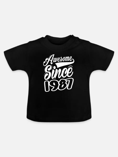 Awesome Since 1987 - Baby Bio-T-Shirt mit Rundhals - Schwarz