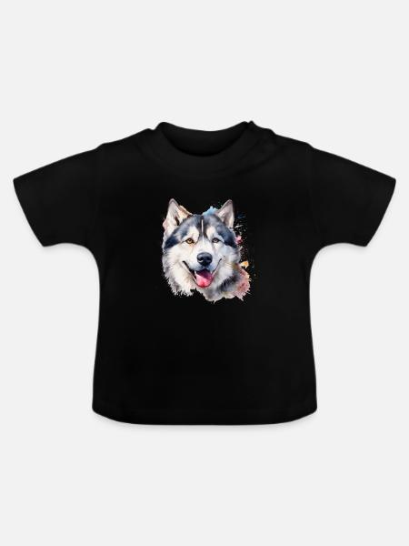 Alaskan Malamute - Baby Bio-T-Shirt mit Rundhals - Schwarz
