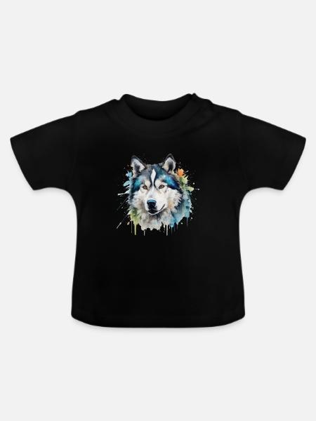Alaskan Malamute - Baby Bio-T-Shirt mit Rundhals - Schwarz