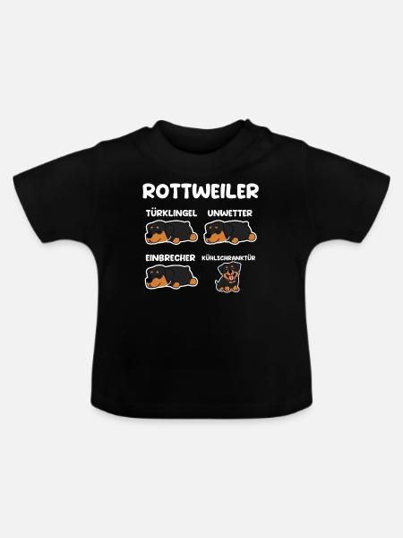 Hund Rottweiler - Baby Bio-T-Shirt mit Rundhals - Schwarz