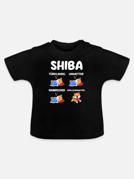 Hund Shiba Inu - Baby Bio-T-Shirt mit Rundhals - Schwarz