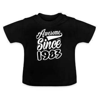 Awesome Since 1983 - Baby Bio-T-Shirt mit Rundhals - Schwarz - Vorne