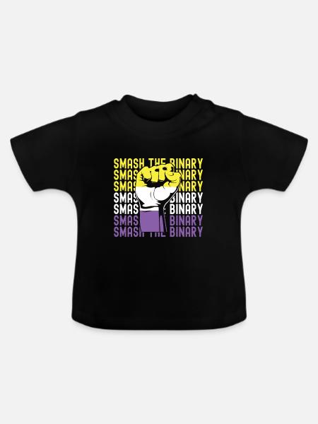 Non Binary Pride Genderqueer - Baby Bio-T-Shirt mit Rundhals - Schwarz