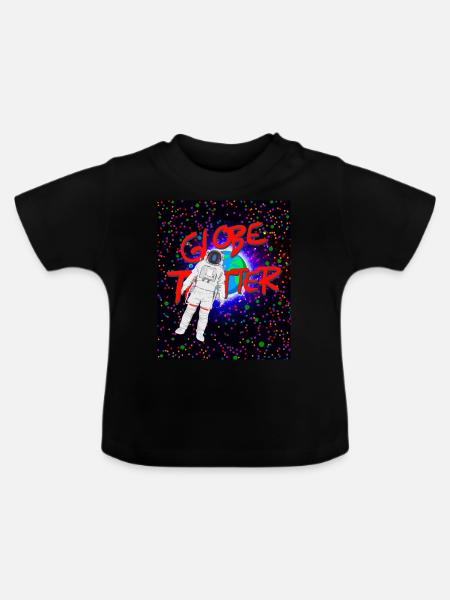 Astronaut - Globetrotter - Baby Bio-T-Shirt mit Rundhals - Schwarz