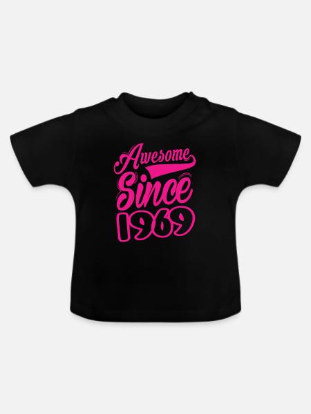 Awesome Since 1969 - Baby Bio-T-Shirt mit Rundhals - Schwarz