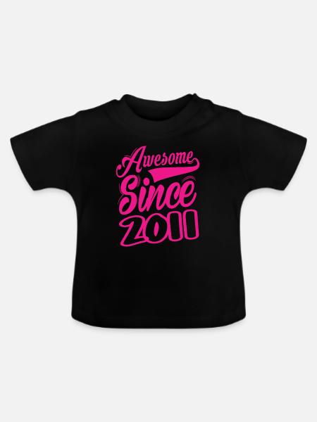 Awesome Since 2011 - Baby Bio-T-Shirt mit Rundhals - Schwarz