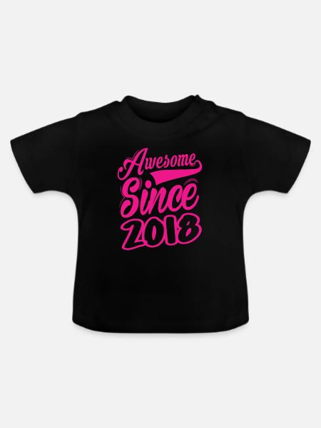 Awesome Since 2018 - Baby Bio-T-Shirt mit Rundhals - Schwarz