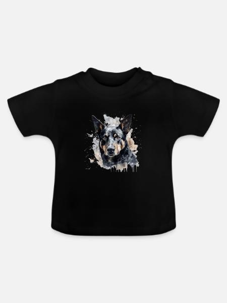 Australian Kelpie - Baby Bio-T-Shirt mit Rundhals - Schwarz