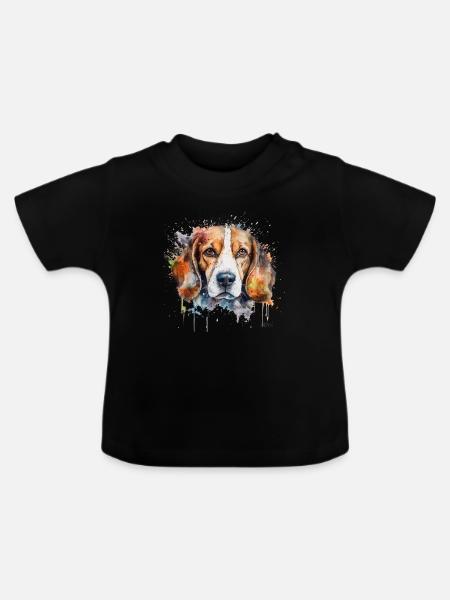 Beagle - Baby Bio-T-Shirt mit Rundhals - Schwarz