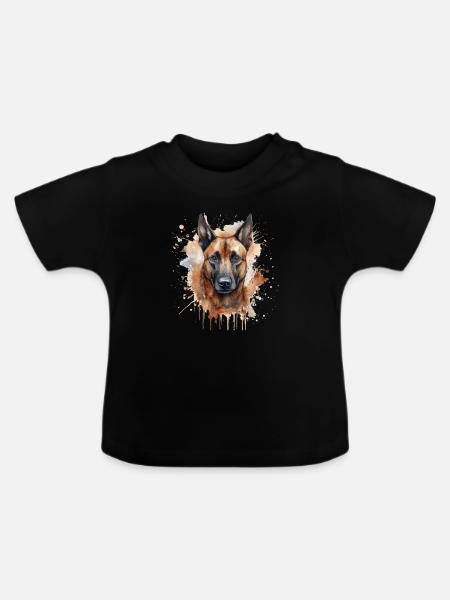 Belgian Malinois - Baby Bio-T-Shirt mit Rundhals - Schwarz