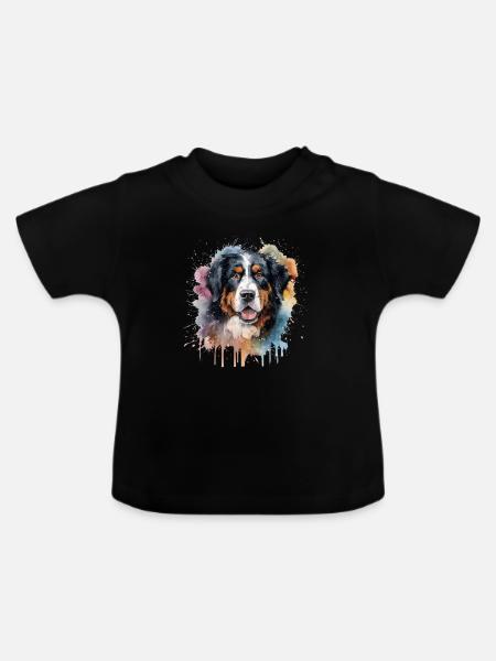 Bernese Mountain Dog - Baby Bio-T-Shirt mit Rundhals - Schwarz